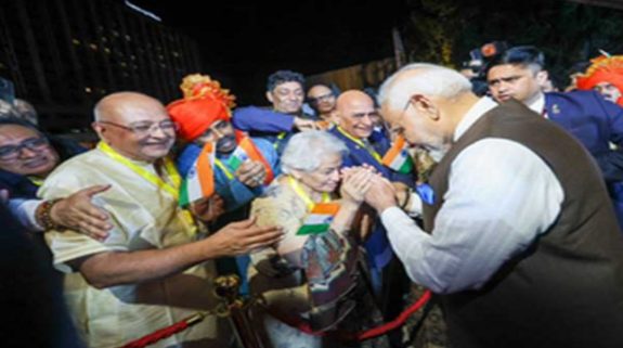 Prime Minister Modi receives warm welcome from Indian diaspora in Brazil