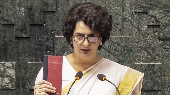 Congress leader Priyanka Gandhi Vadra takes oath as Lok Sabha MP