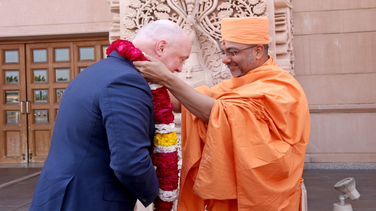 New Zealand Prime Minister Christopher Luxon Visits BAPS Swaminarayan Akshardham