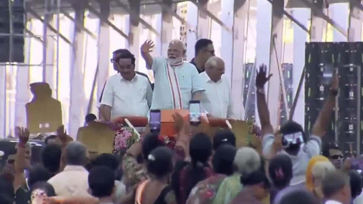 PM Modi holds roadshow in Gujarat’s Surat, receives warm welcome from supporters