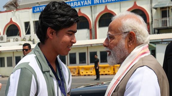 PM Modi meets 14-year-old cricket sensation Vaibhav Suryavanshi at Patna Airport