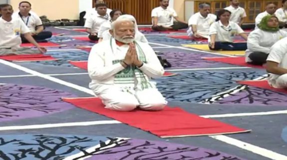 J-K: BJP hosts yoga session in Srinagar as India marks 11th International Yoga Day