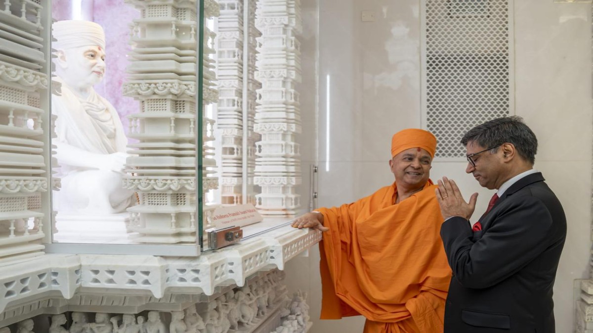 Shri Vikram Misri at BAPS Hindu Mandir in Abu Dhabi