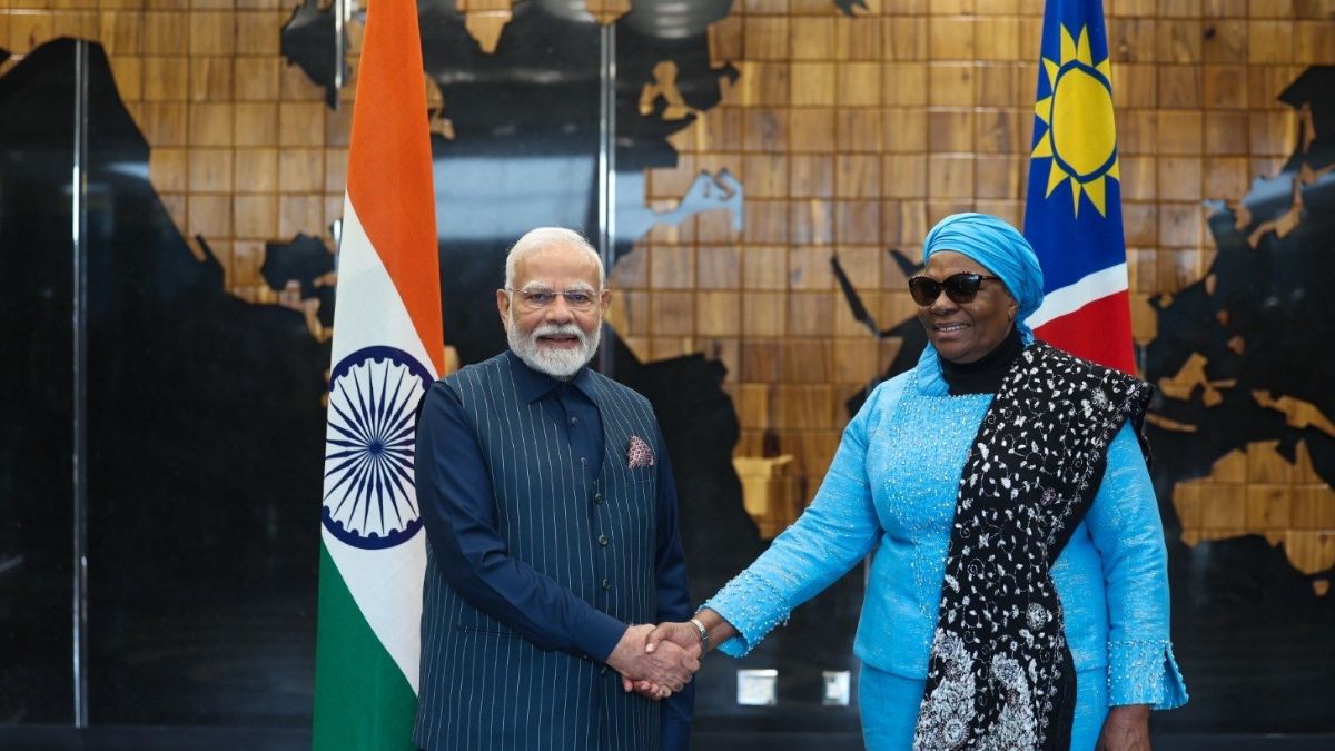 PM Modi receives ceremonial welcome in Namibia, lays wreath at National War Memorial